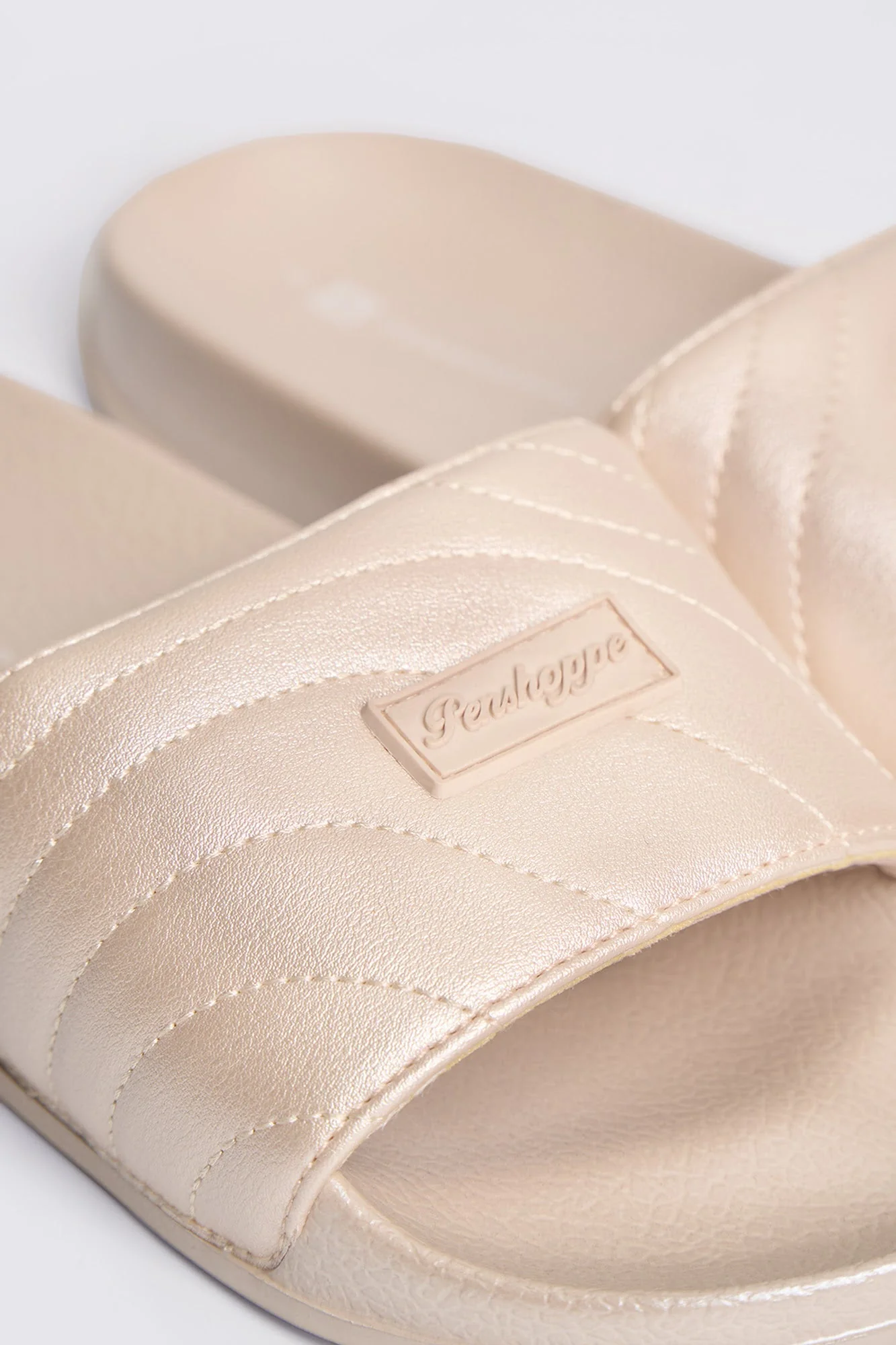 Women's Padded Leather Band Slides - Image 8