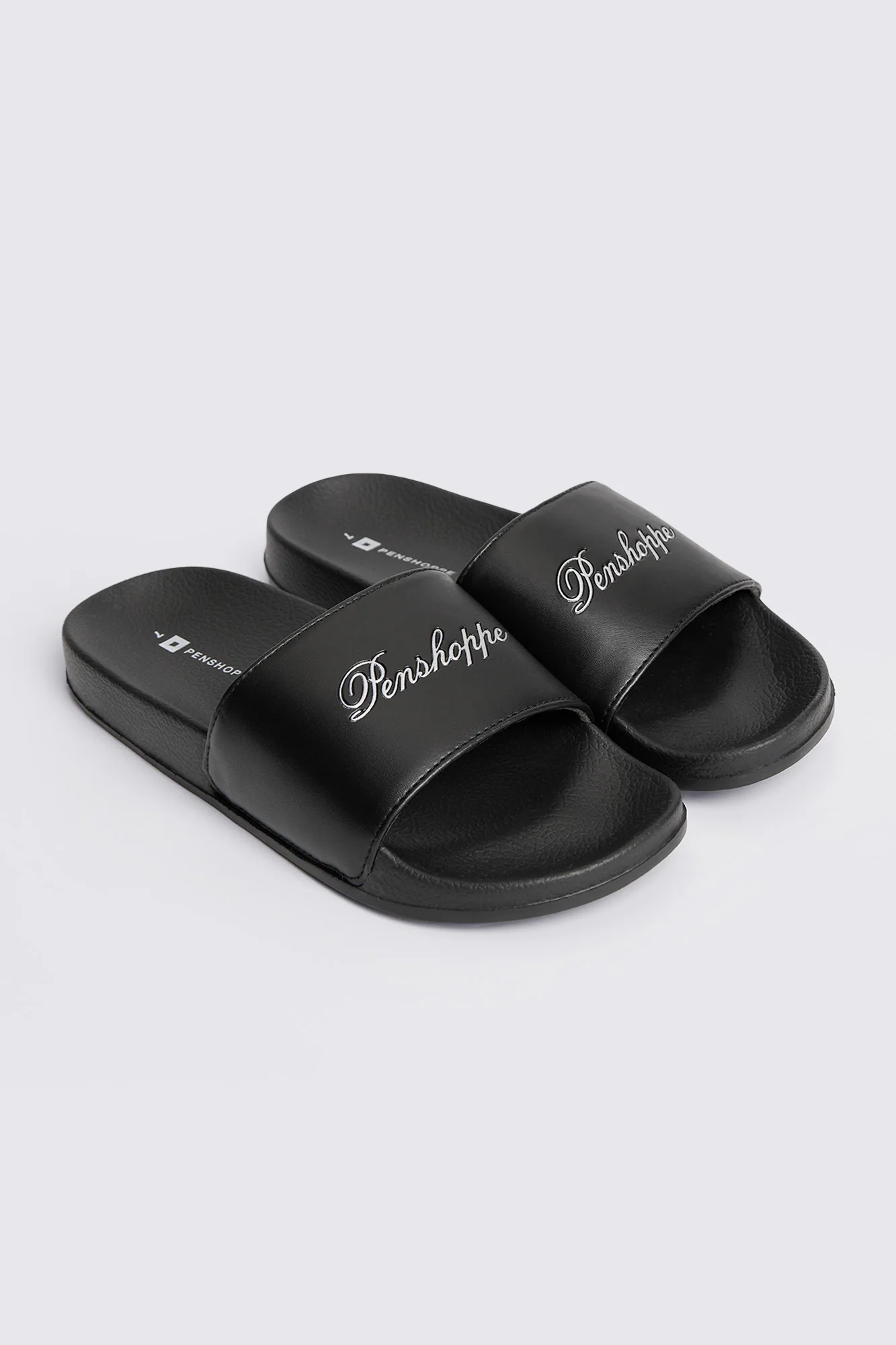 Women's Slides with Embossed Metallic Print
