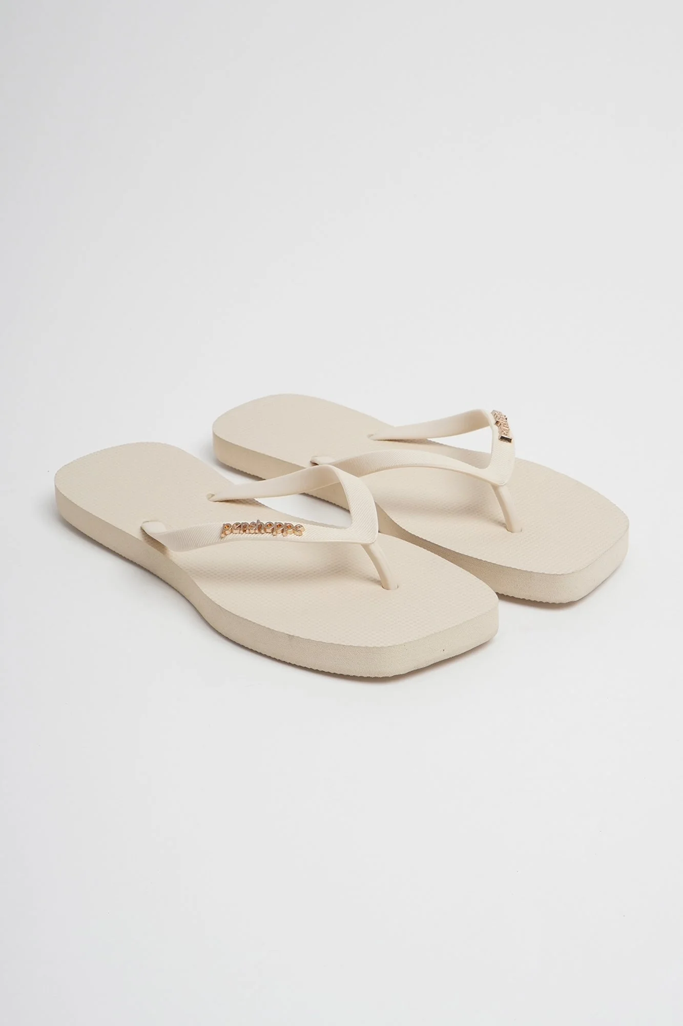 Women's Square Flip Flops with Metal Branding - Image 13