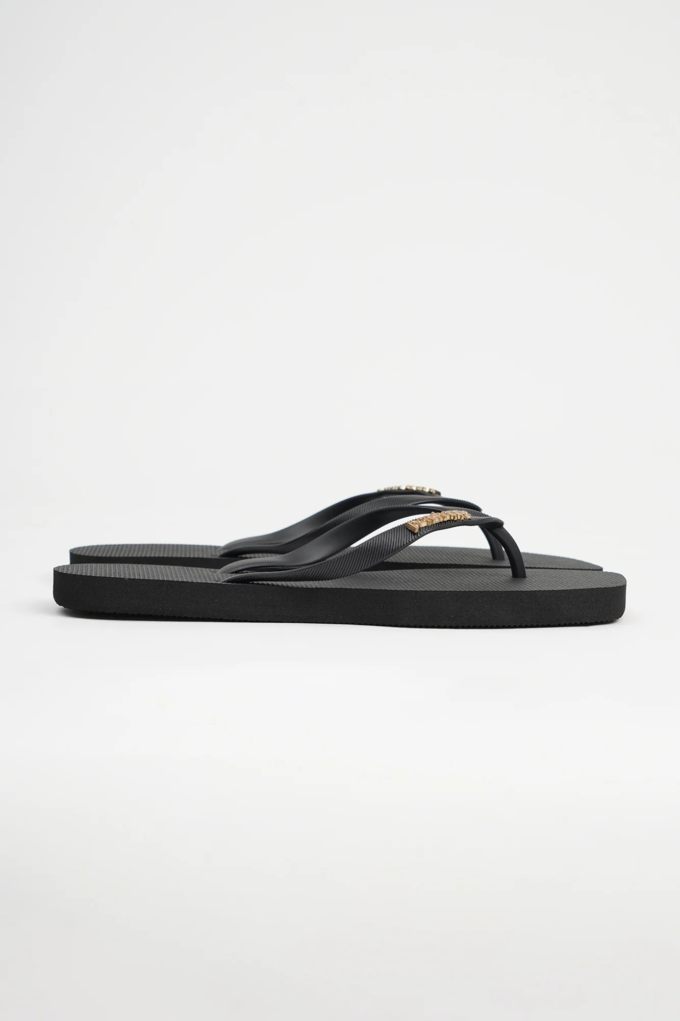 Women's Square Flip Flops with Metal Branding - Image 3