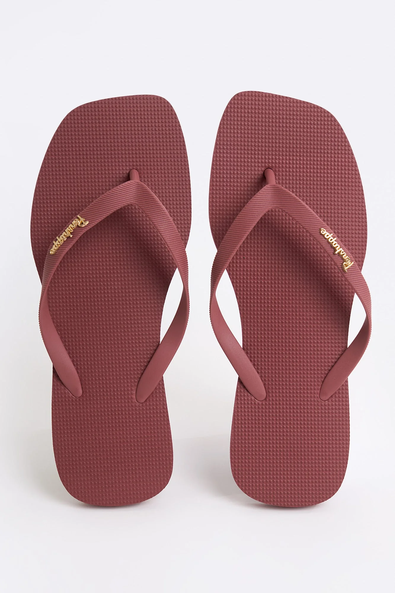 Women's Square Flip Flops with Metal Branding - Image 30