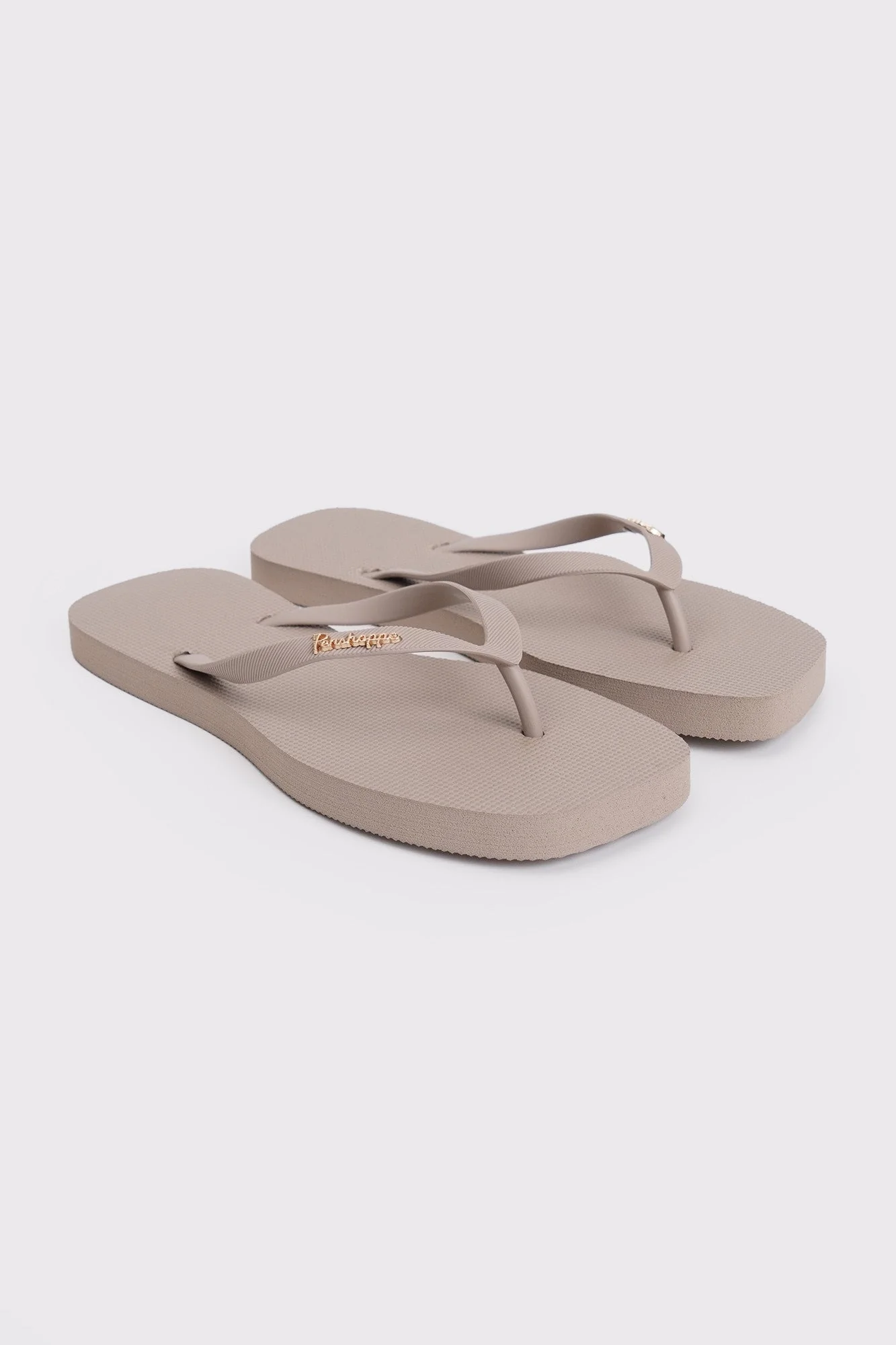 Women's Square Flip Flops with Metal Branding - Image 41